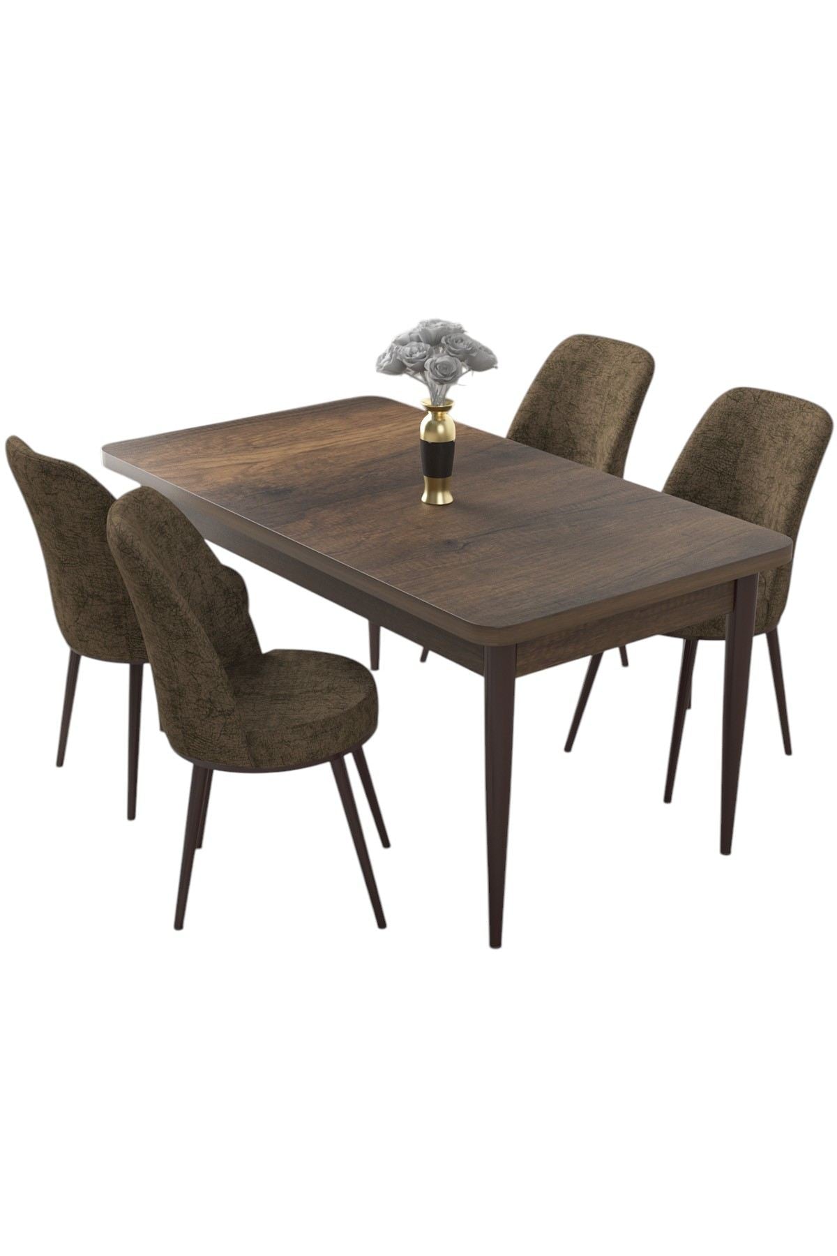 Conjunto de mesa de jantar e cadeiras (5 peças)-Nil-Barroco
Marrom
