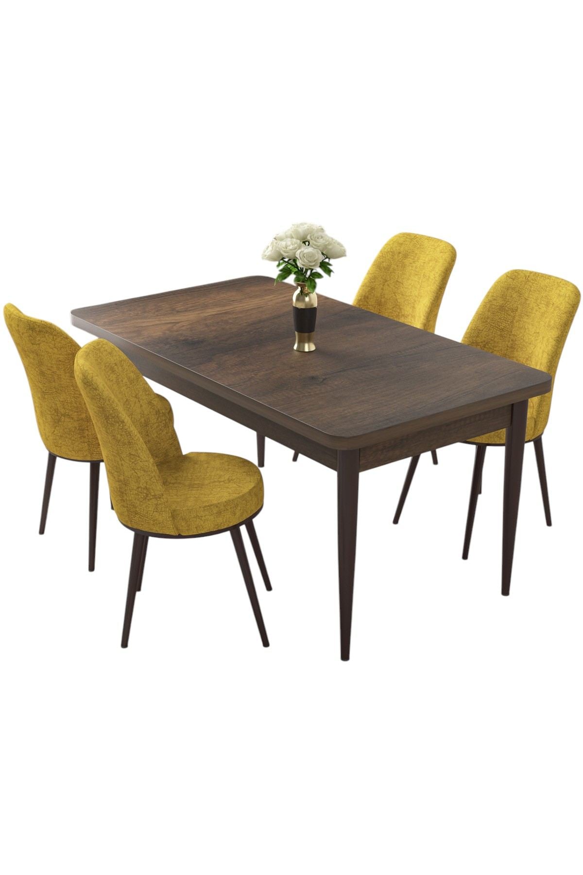 Conjunto de mesa de jantar e cadeiras (5 peças)-Nil-Barroco
Mostarda