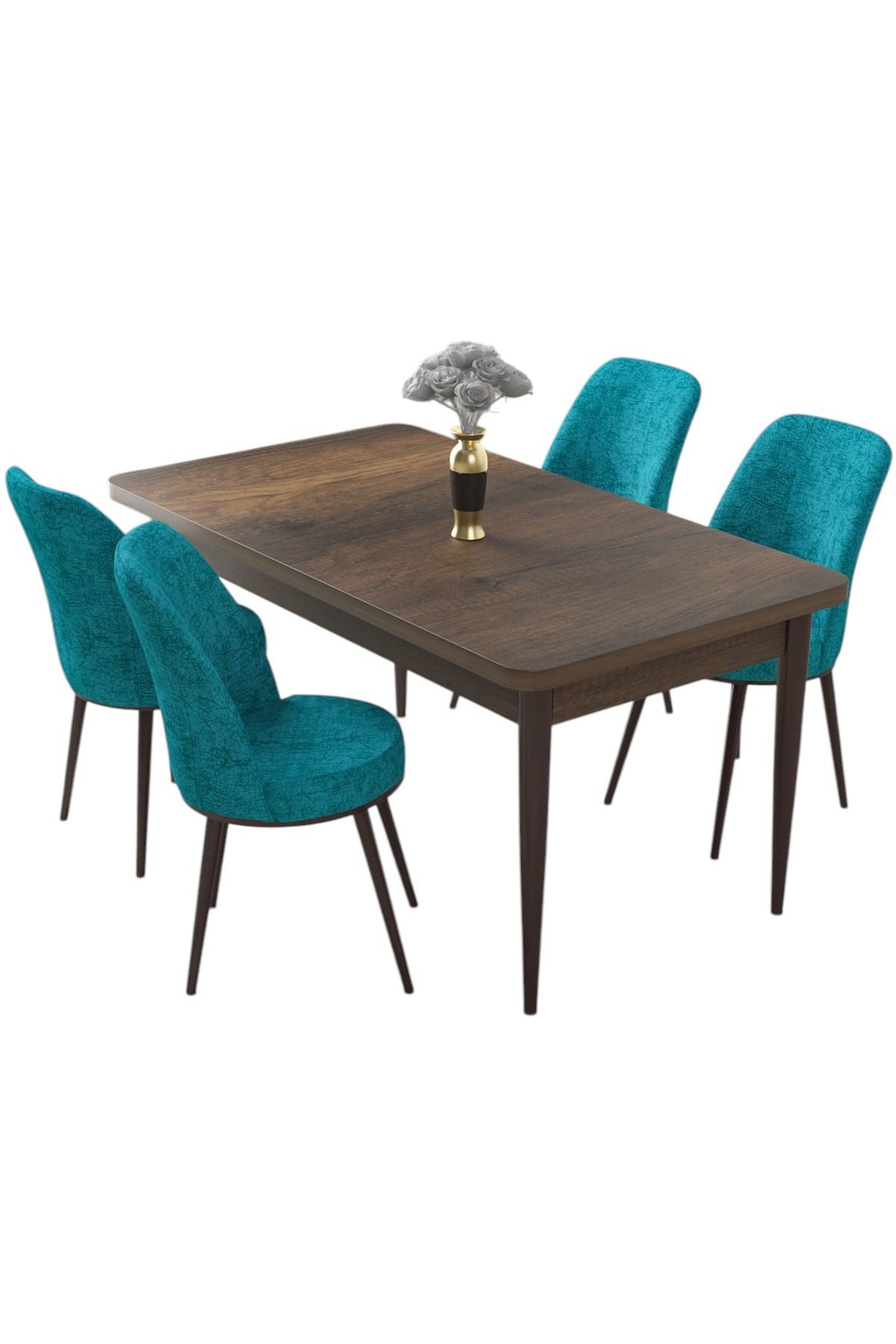 Conjunto de mesa de jantar e cadeiras (5 peças)-Nil-Barroco
Turquesa