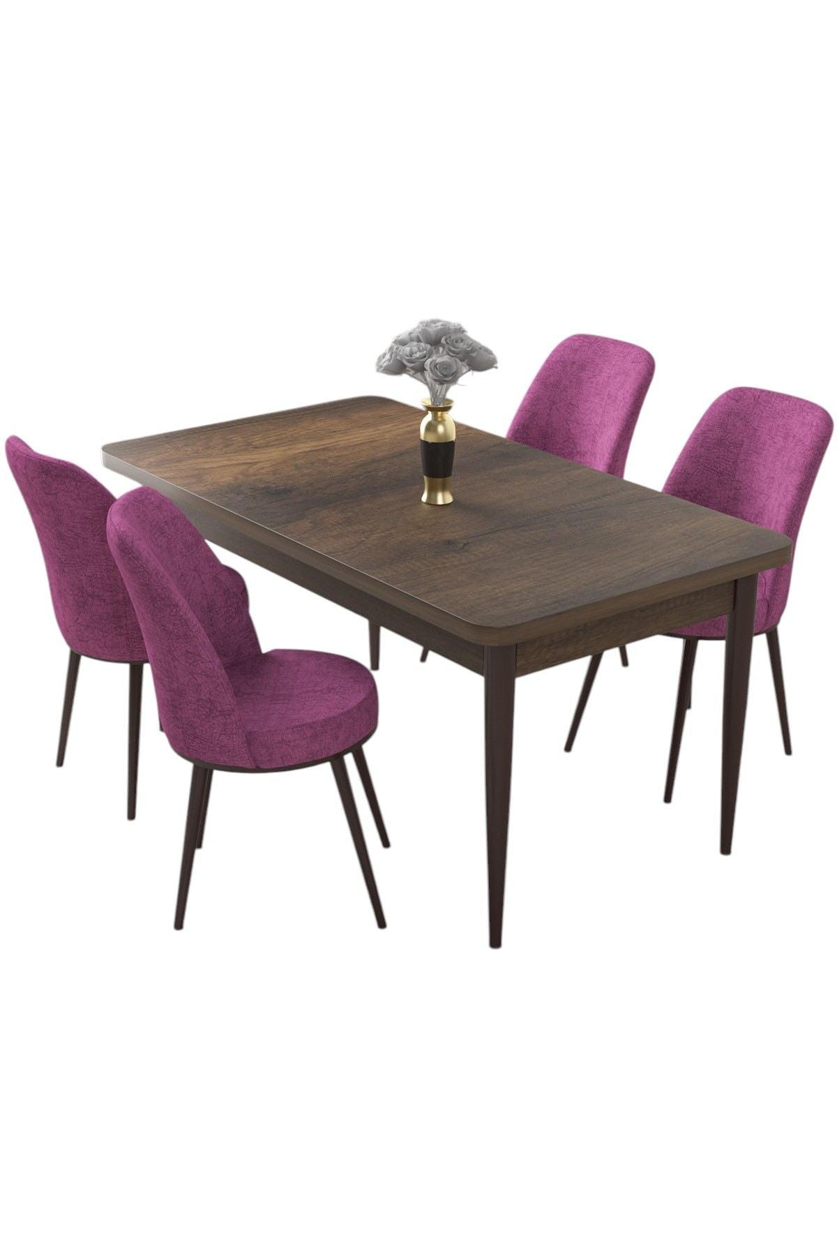 Conjunto de mesa de jantar e cadeiras (5 peças)-Nil-Barroco
Roxo