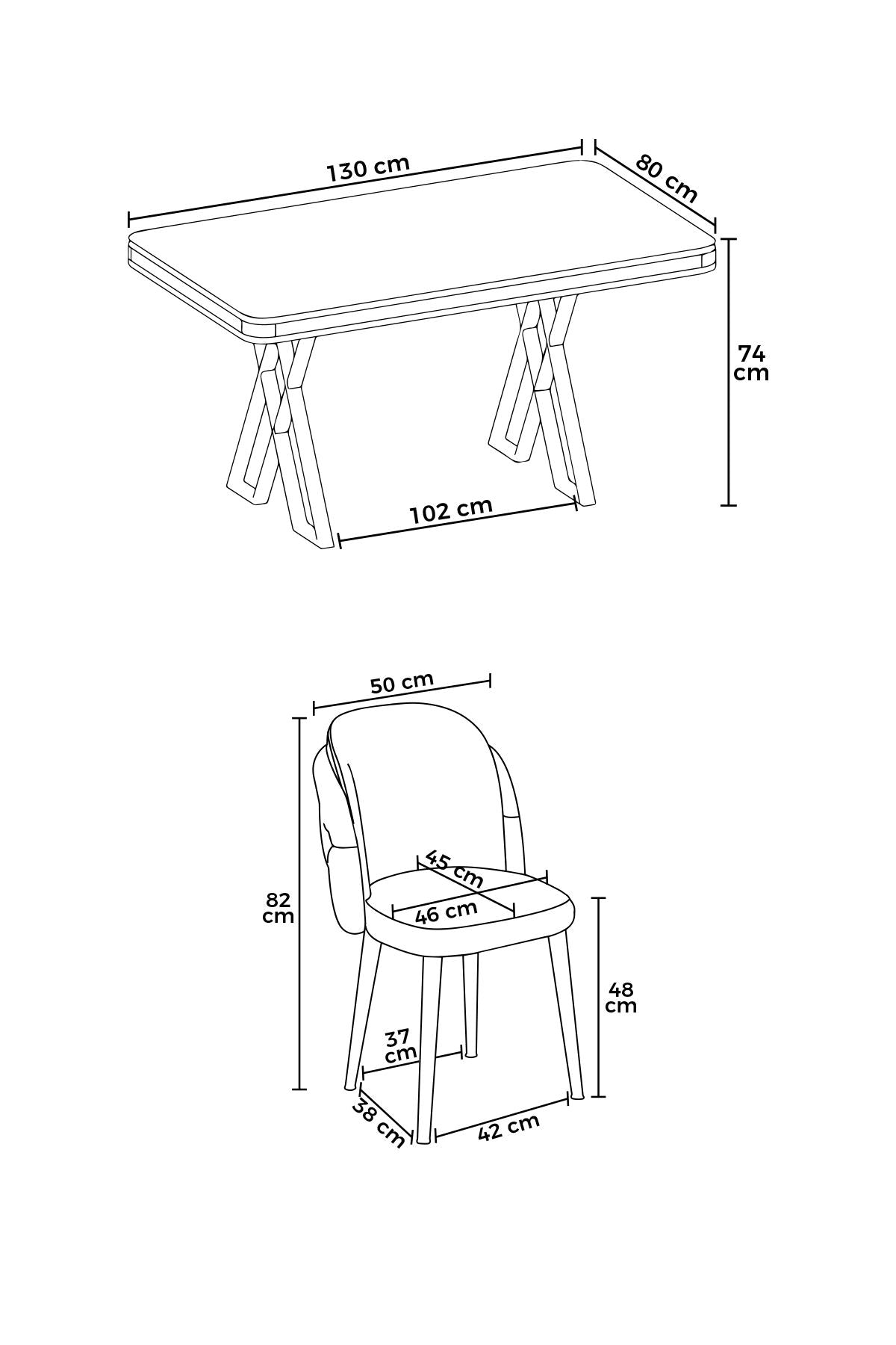 Conjunto de mesa de jantar e cadeiras (5 peças)-Rigel-Mármore Preto
Cromado
Preto