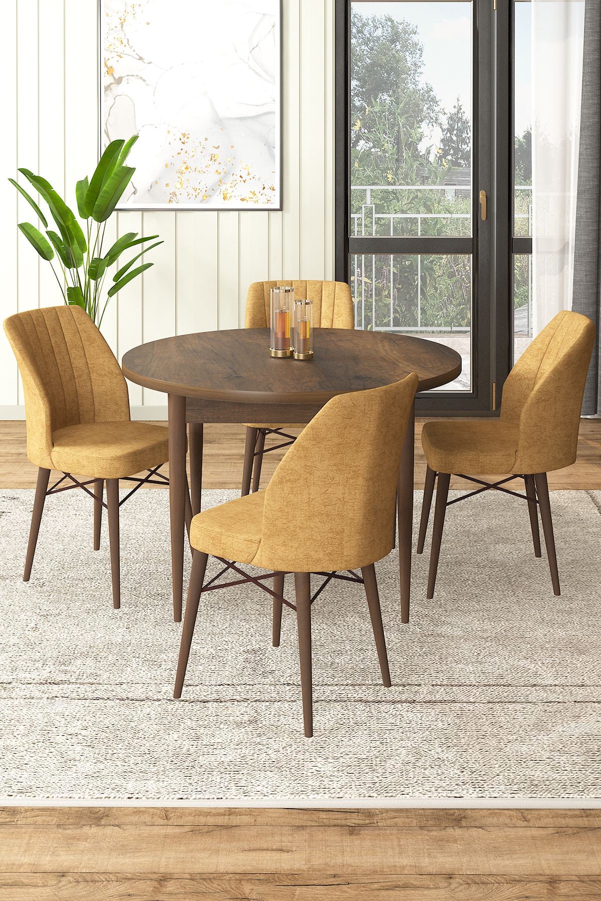 Conjunto de mesa de jantar e cadeiras (5 peças)-Rox-Barroco
Cappuccino