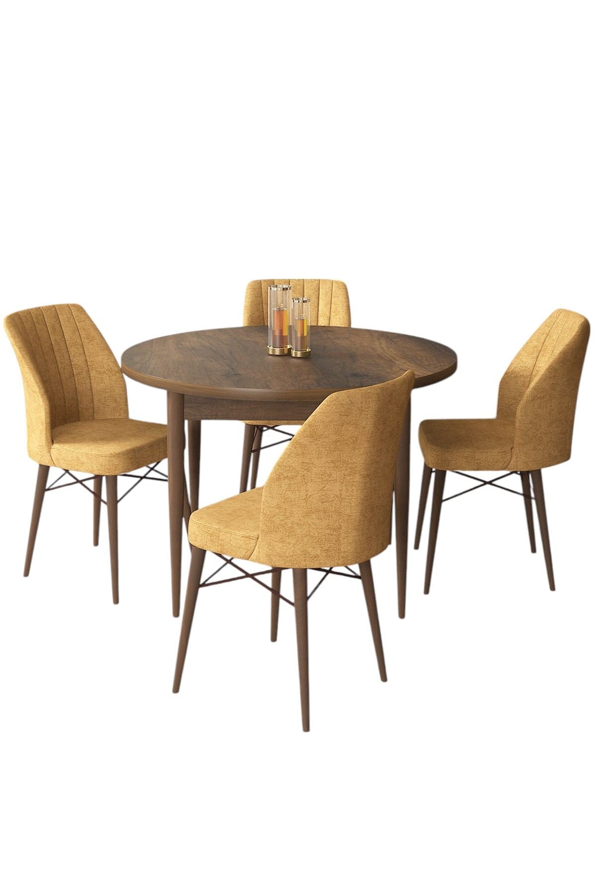 Conjunto de mesa de jantar e cadeiras (5 peças)-Rox-Barroco
Cappuccino