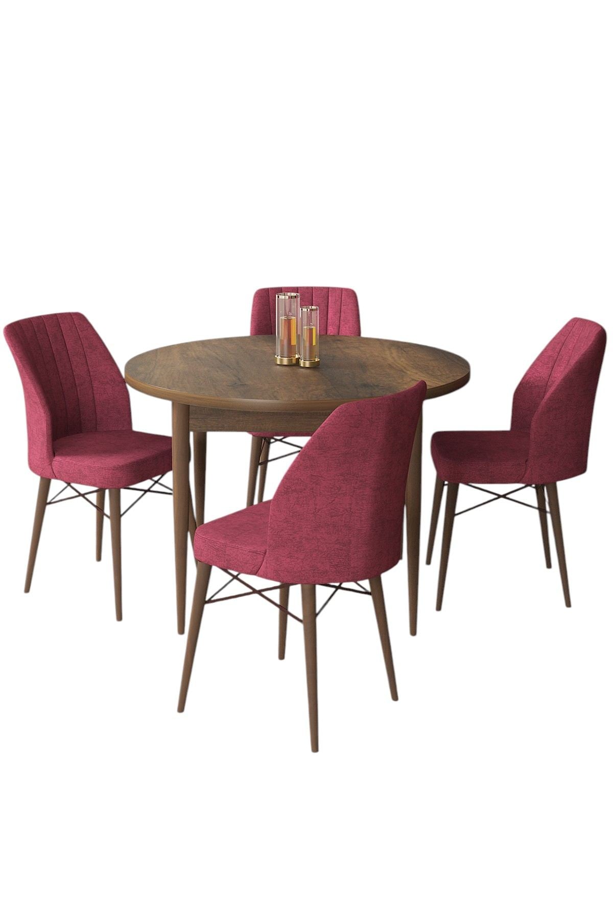 Conjunto de mesa de jantar e cadeiras (5 peças)-Rox-Barroco
Borgonha