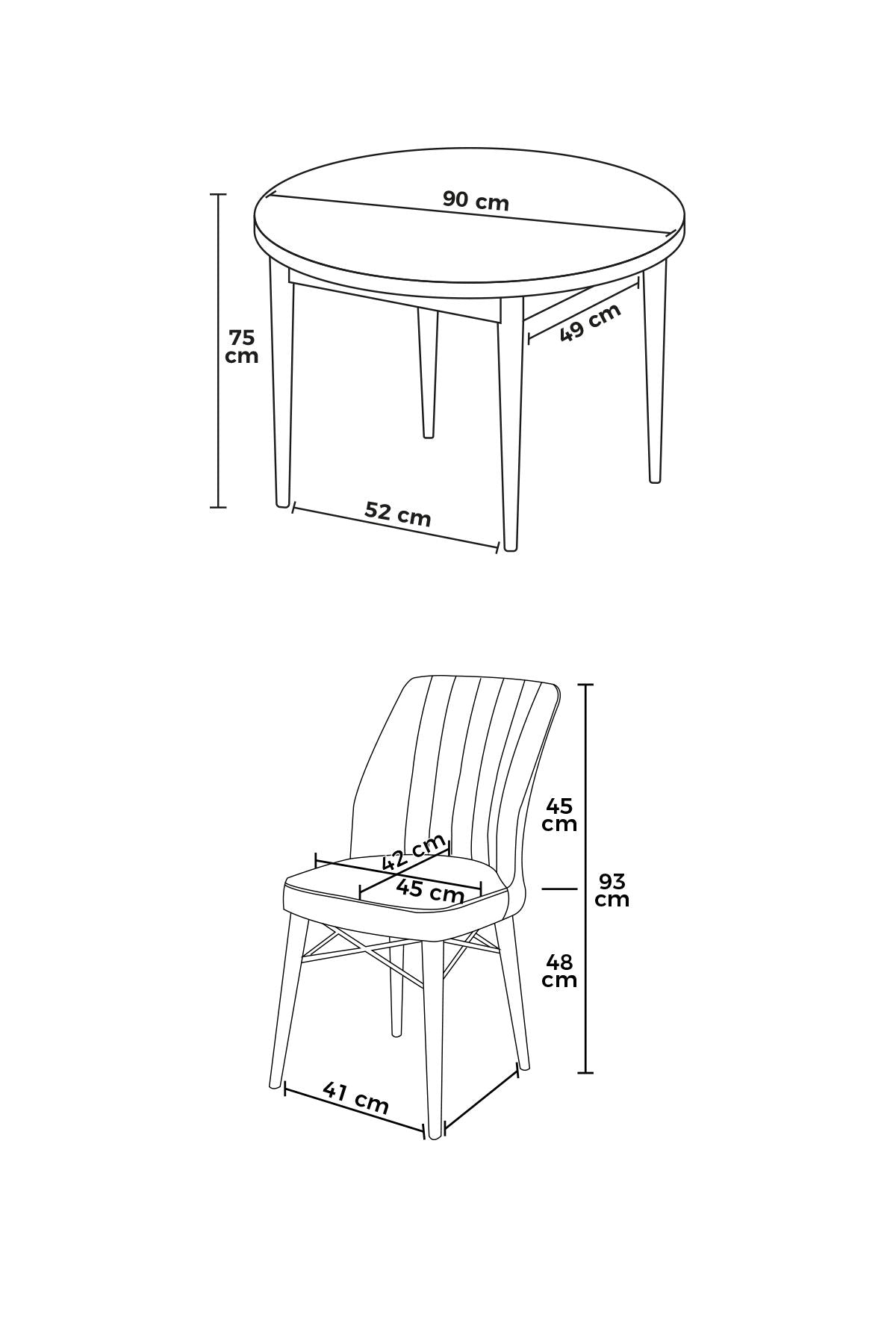 Conjunto de mesa de jantar e cadeiras (5 peças)-Rox-Barroco
Borgonha