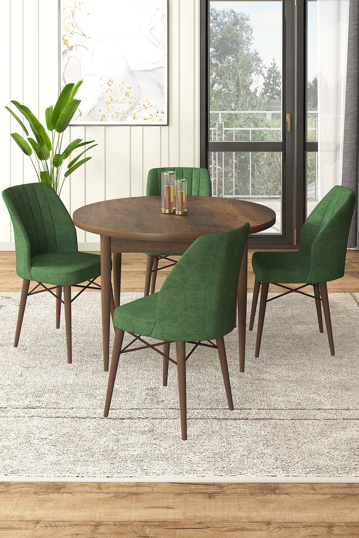 Conjunto de mesa de jantar e cadeiras (5 peças)-Rox-Barroco
Cáqui