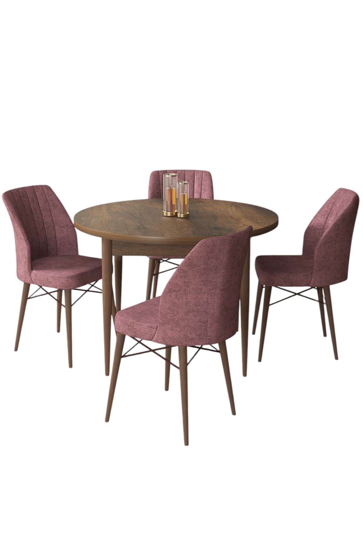 Conjunto de mesa de jantar e cadeiras (5 peças)-Rox-Barroco
Rosa Empoeirado