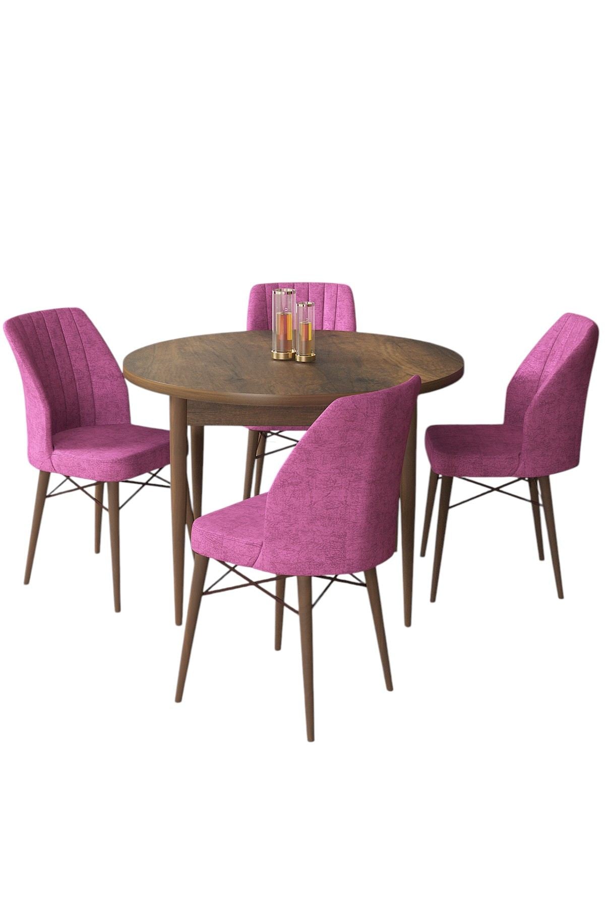Conjunto de mesa de jantar e cadeiras (5 peças)-Rox-Barroco
Roxo