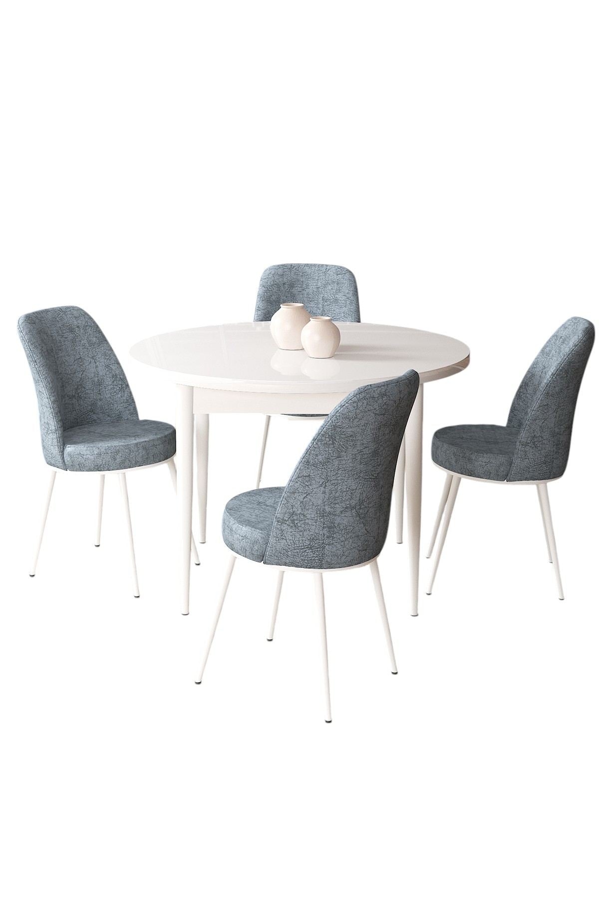 Conjunto de mesa de jantar e cadeiras (5 peças)-Tor-Branco
Cinza