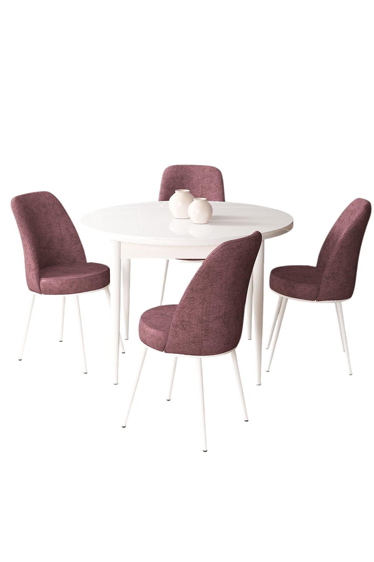 Conjunto de mesa de jantar e cadeiras (5 peças)-Tor-Branco
Rosa empoeirado