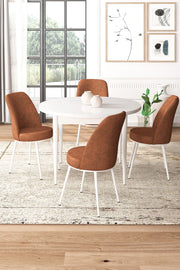 Conjunto de mesa de jantar e cadeiras (5 peças)-Tor-Branco
Azulejo Vermelho