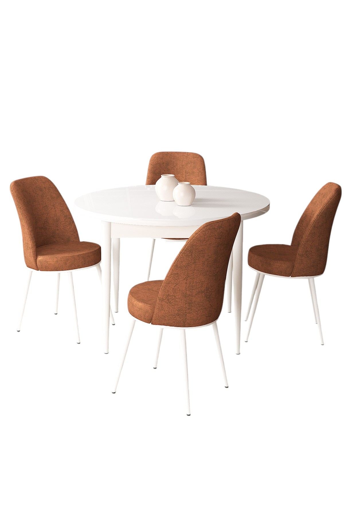 Conjunto de mesa de jantar e cadeiras (5 peças)-Tor-Branco
Azulejo Vermelho