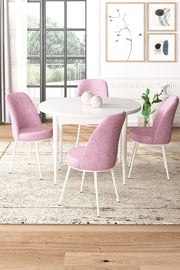 Conjunto de mesa de jantar e cadeiras (5 peças)-Tor-Branco
Rosa