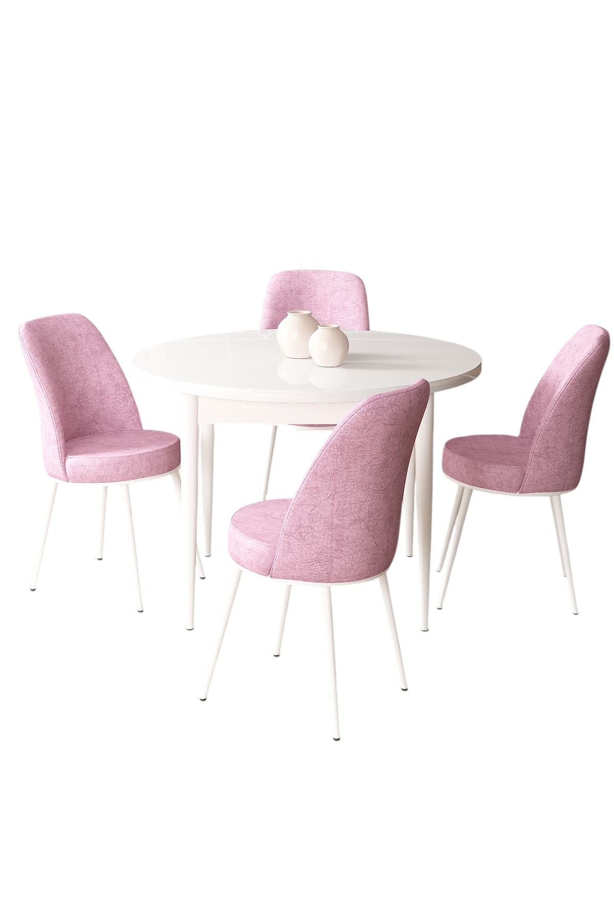 Conjunto de mesa de jantar e cadeiras (5 peças)-Tor-Branco
Rosa