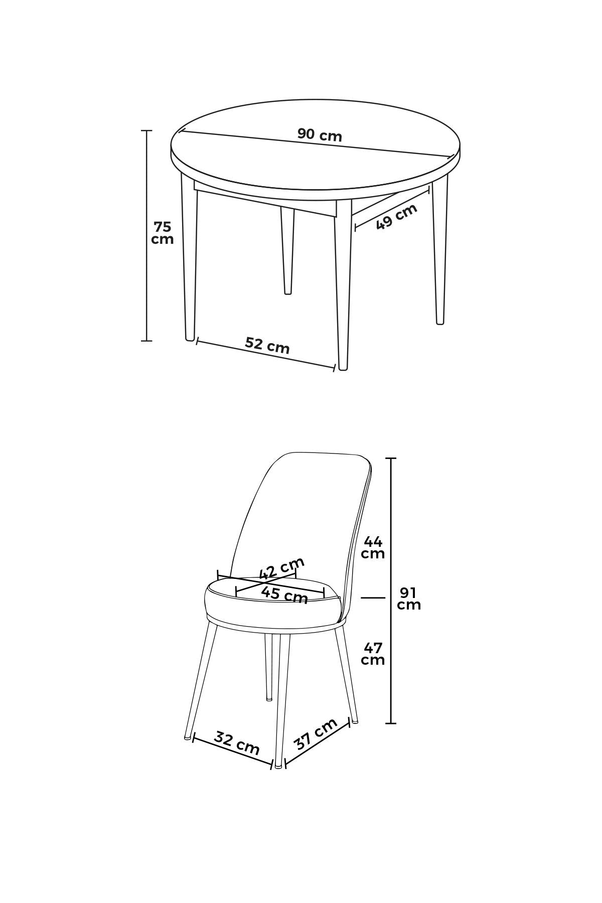 Conjunto de mesa de jantar e cadeiras (5 peças)-Tor-Mármore Preto
Mostarda