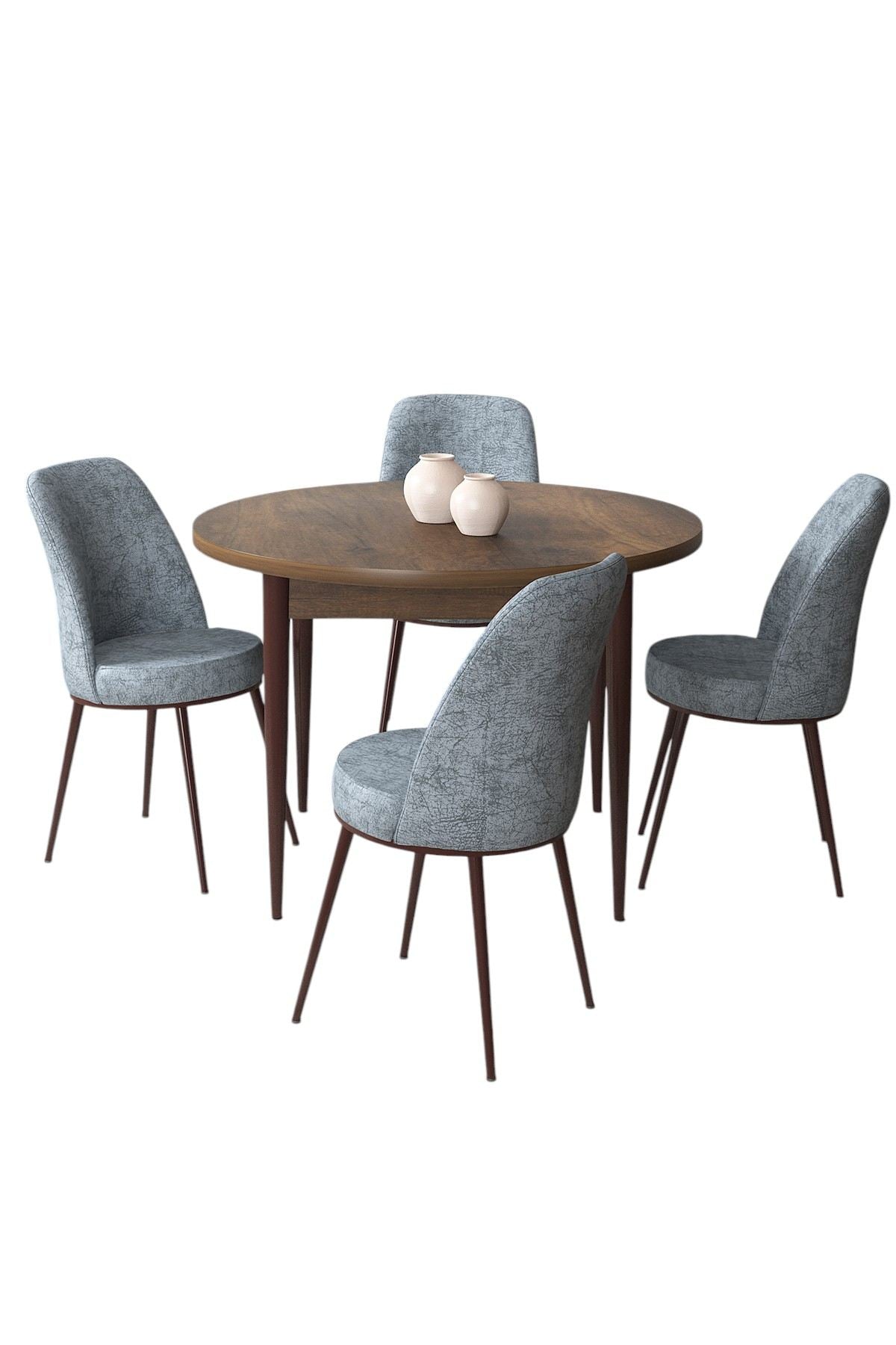 Conjunto de mesa de jantar e cadeiras (5 peças)-Tor-Barroco
Cinza