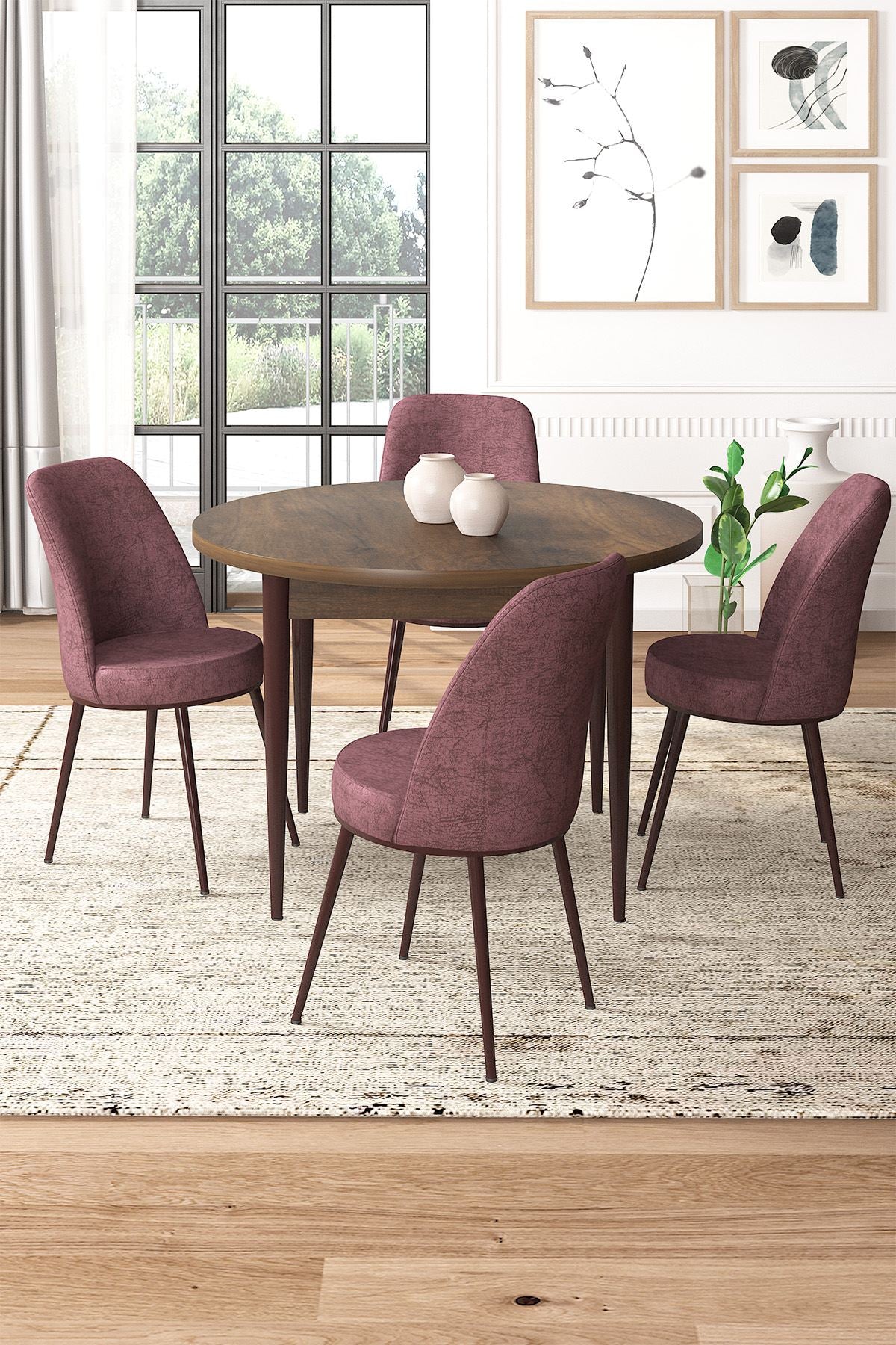 Conjunto de mesa de jantar e cadeiras (5 peças)-Tor-Barroco
Rosa Empoeirado