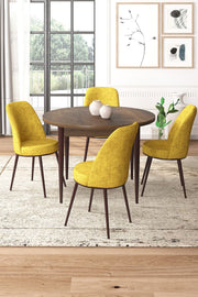 Conjunto de mesa de jantar e cadeiras (5 peças)-Tor-Barroco
Mostarda