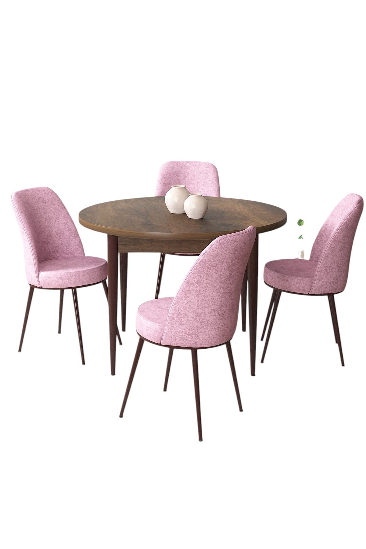 Conjunto de mesa de jantar e cadeiras (5 peças)-Tor-Barroco
Rosa