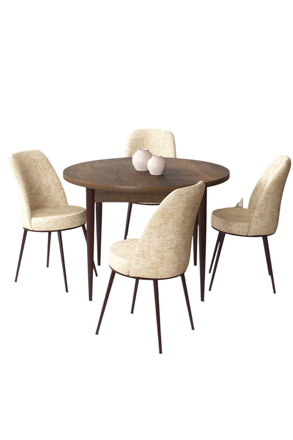 Conjunto de mesa de jantar e cadeiras (5 peças)-Tor-Barroco
Creme