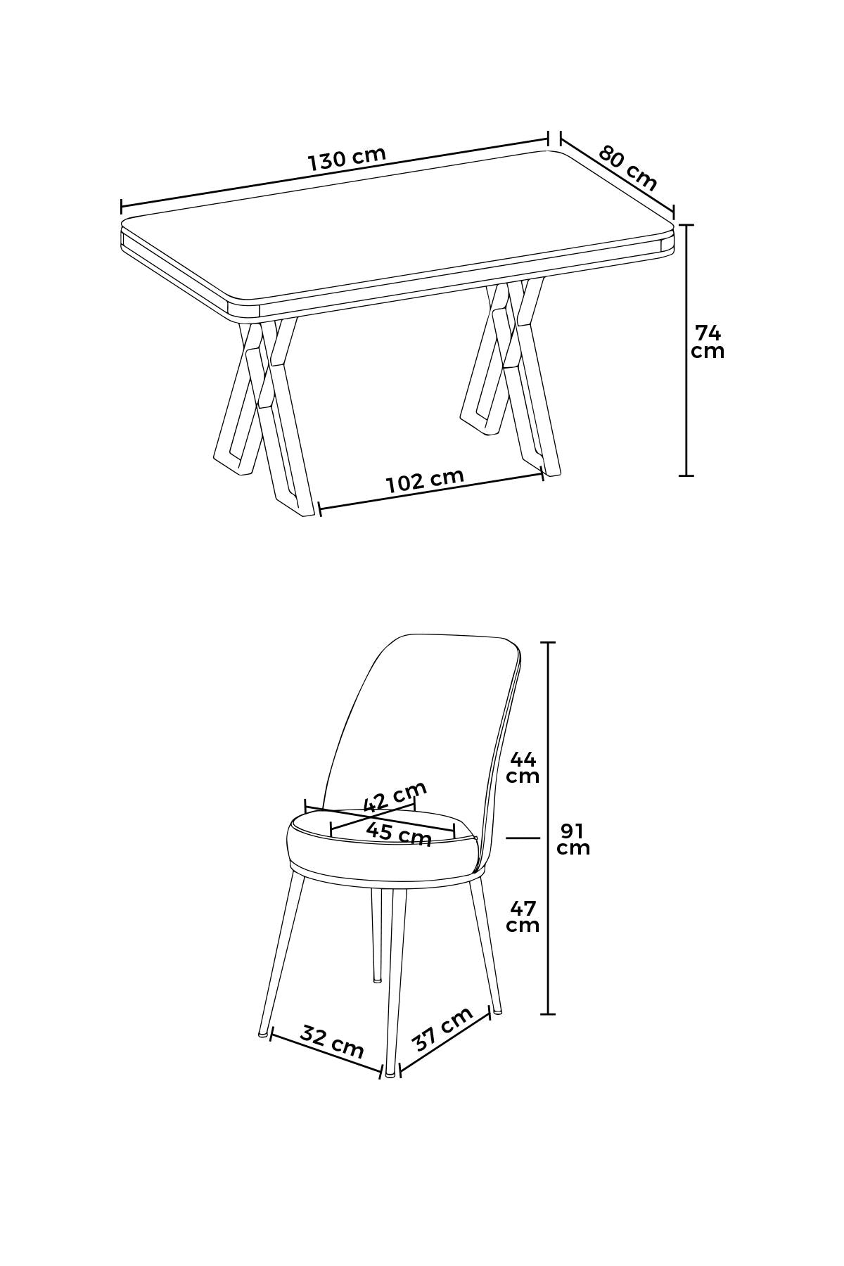 Conjunto de mesa de jantar e cadeiras (5 peças)-Vals-Mármore Preto
Cromo
Antracite