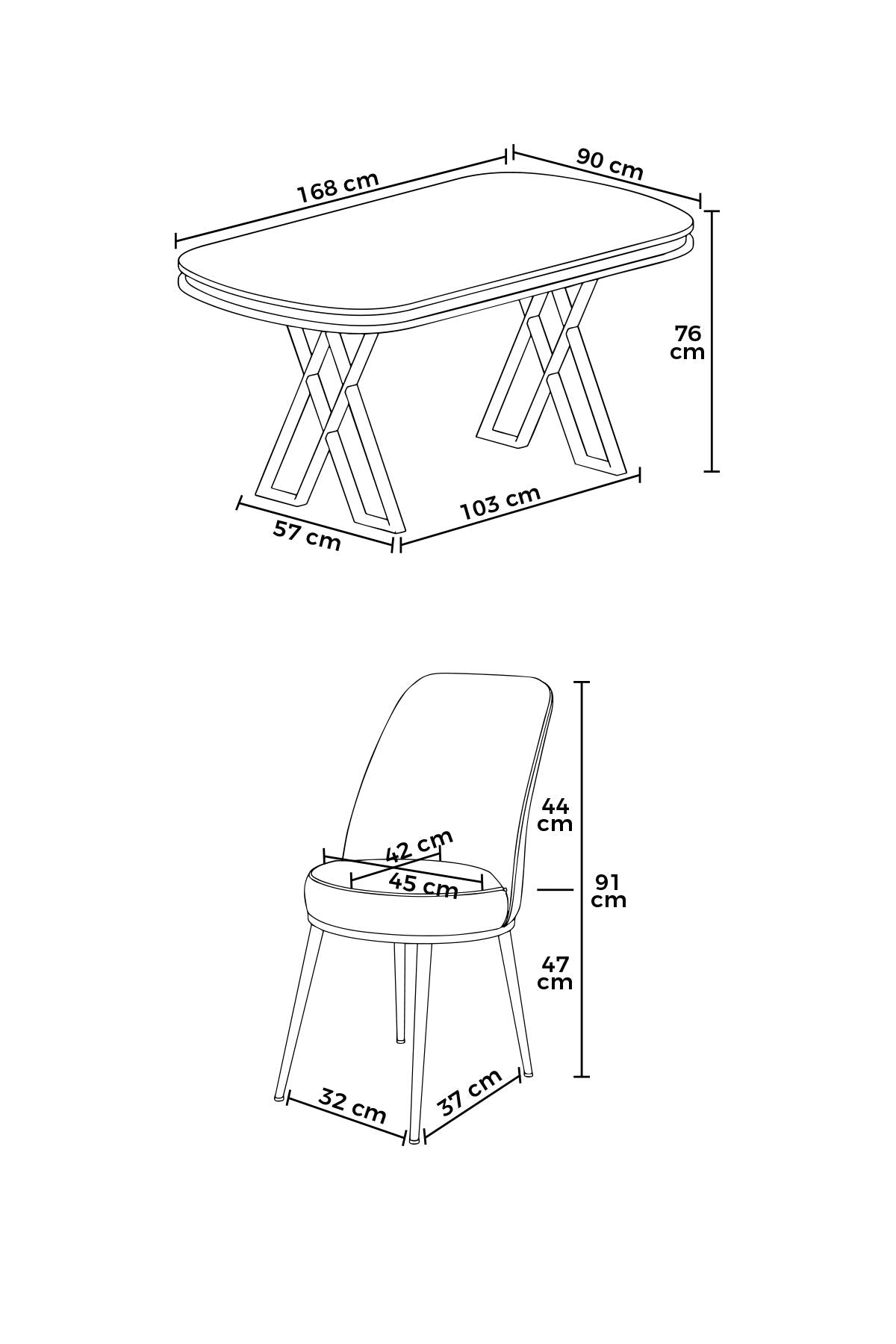 Conjunto de mesa de jantar e cadeiras (7 peças)-Lai-Mármore Preto
Dourado
Cappuccino