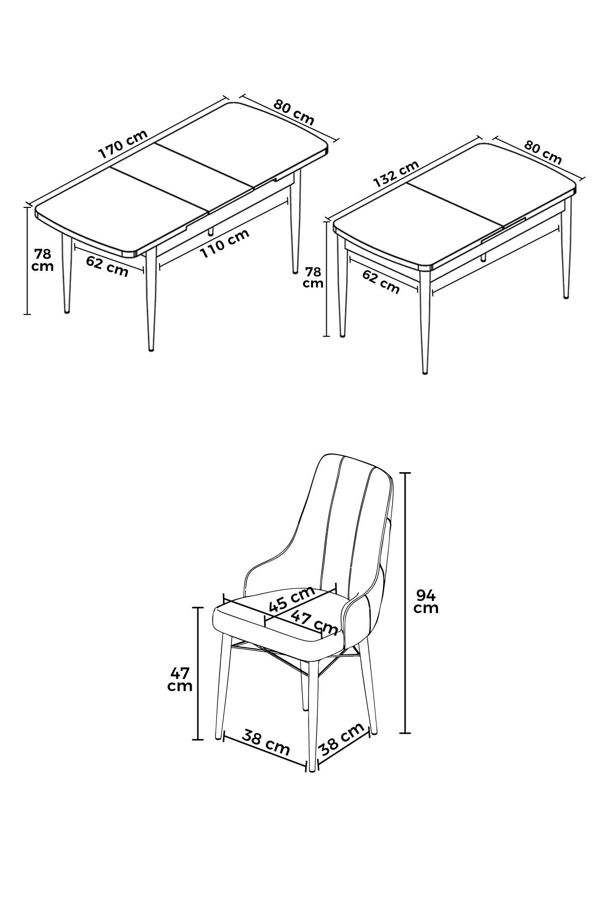 Conjunto de mesa de jantar extensível e cadeiras (7 peças)-Are-Branco
Azul-marinho