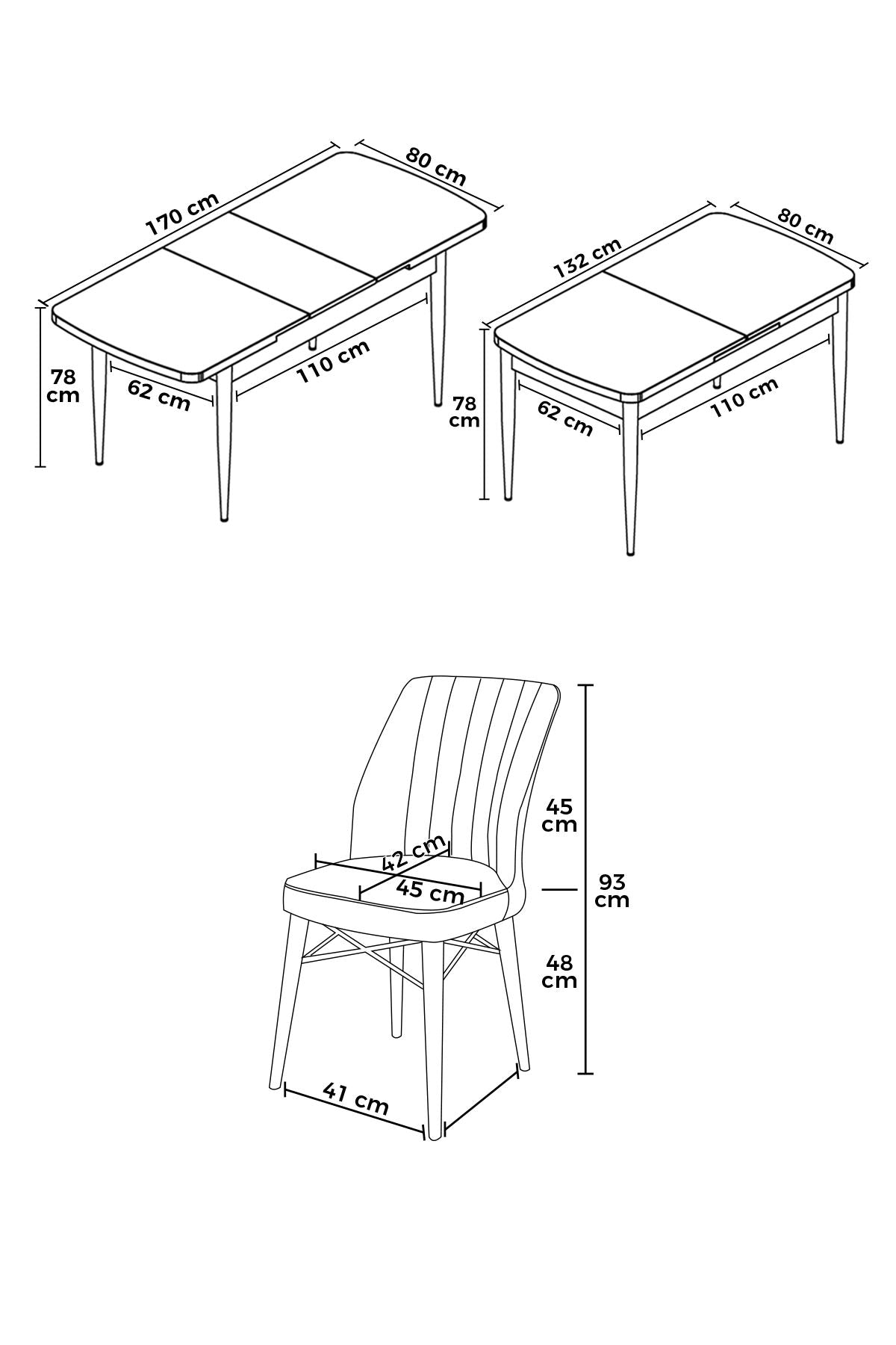 Conjunto de mesa de jantar extensível e cadeiras (7 peças)-Eva-Branco
Turquesa