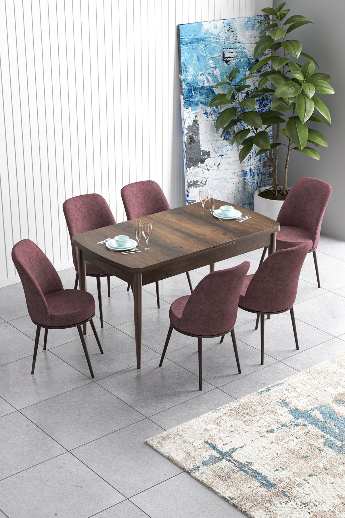 Conjunto de mesa de jantar extensível e cadeiras (7 peças)-Han-Barroco
Rosa Empoeirado