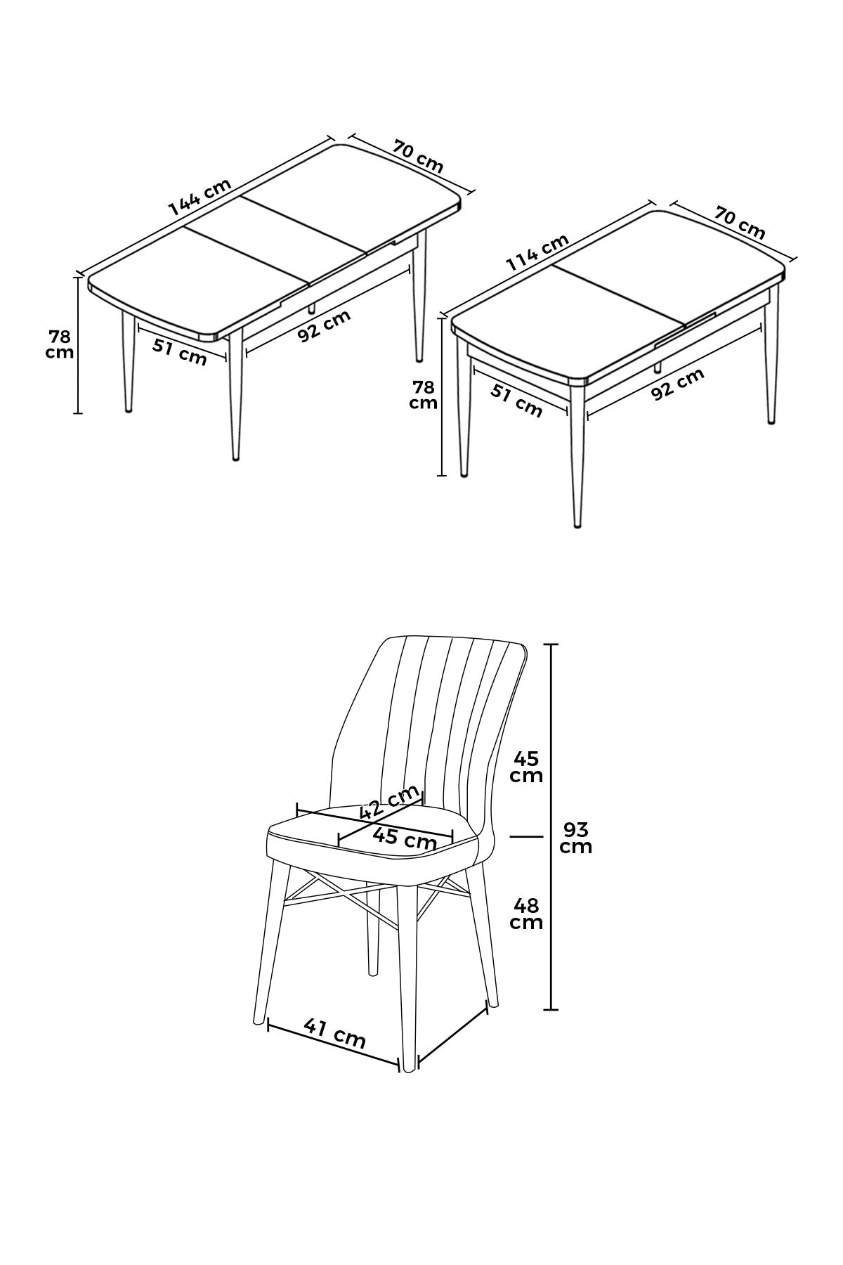 Conjunto de mesa de jantar extensível e cadeiras (7 peças)-Nef-Mármore Preto
Borgonha