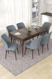 Conjunto de mesa de jantar extensível e cadeiras (7 peças)-Nef-Barroco
Cinza