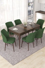 Conjunto de mesa de jantar extensível e cadeiras (7 peças)-Nef-Barroco
Cáqui