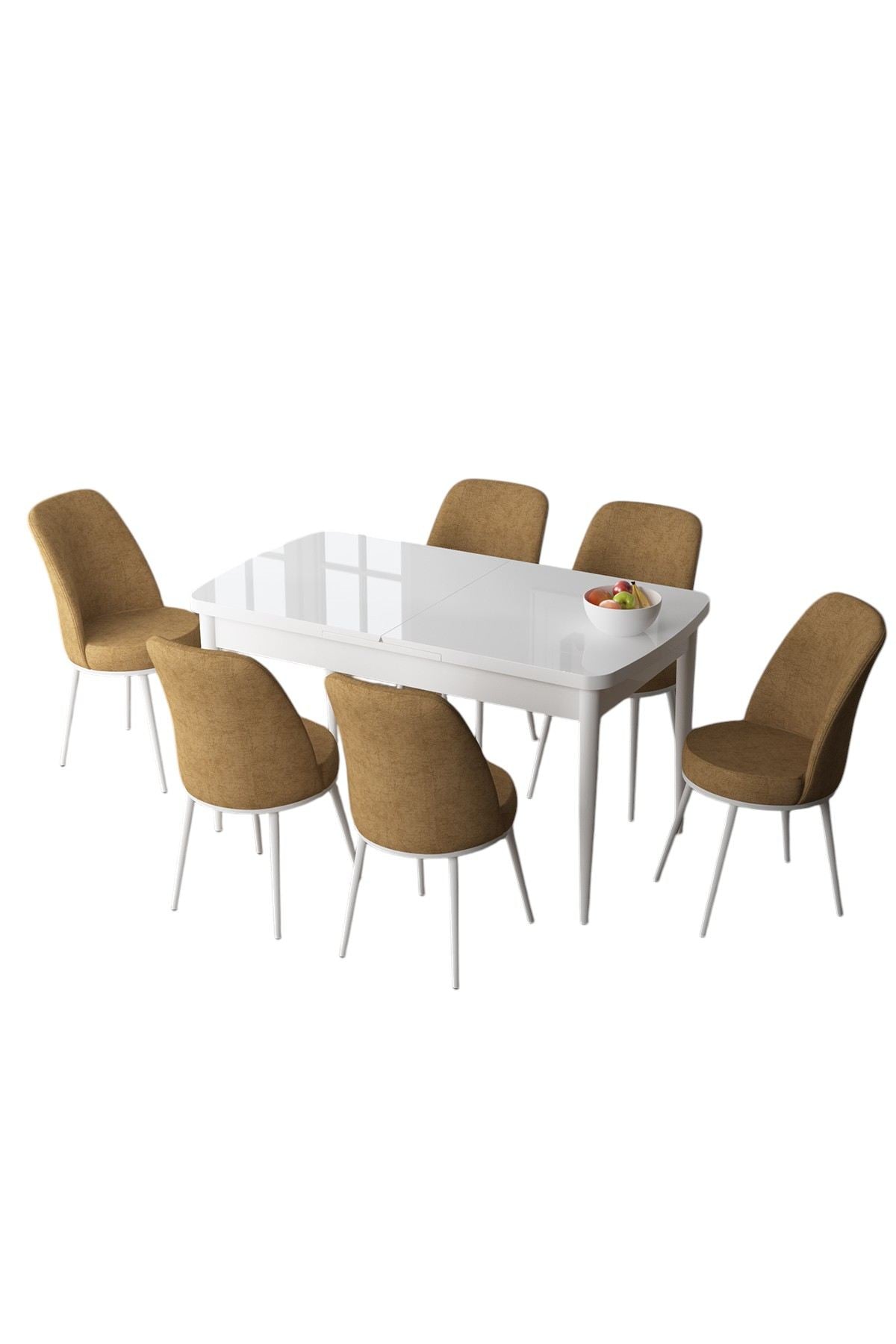 Conjunto de mesa de jantar extensível e cadeiras (7 peças)-Zen-Branco
Cappuccino