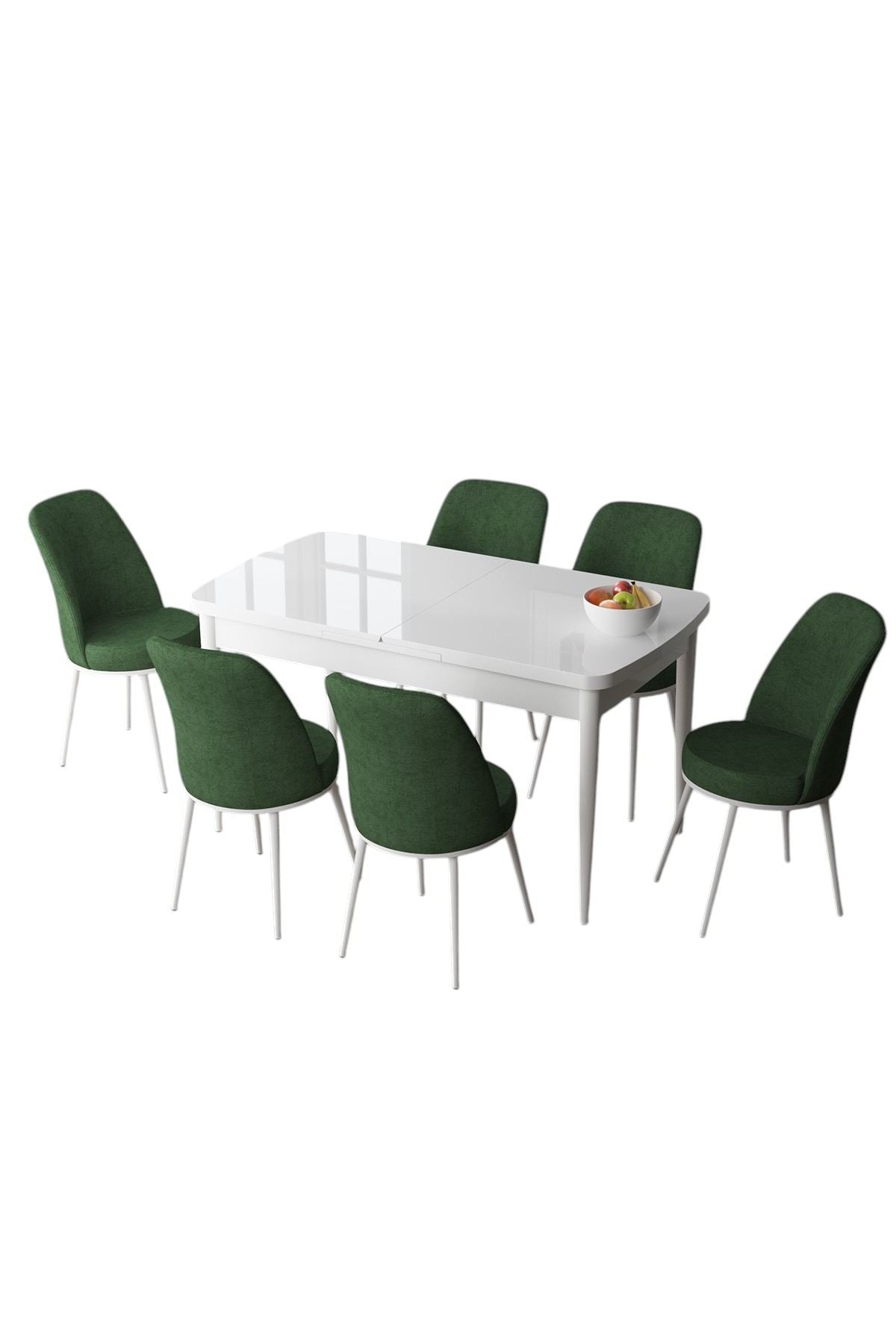 Conjunto de mesa de jantar extensível e cadeiras (7 peças)-Zen-Branco
Cáqui
