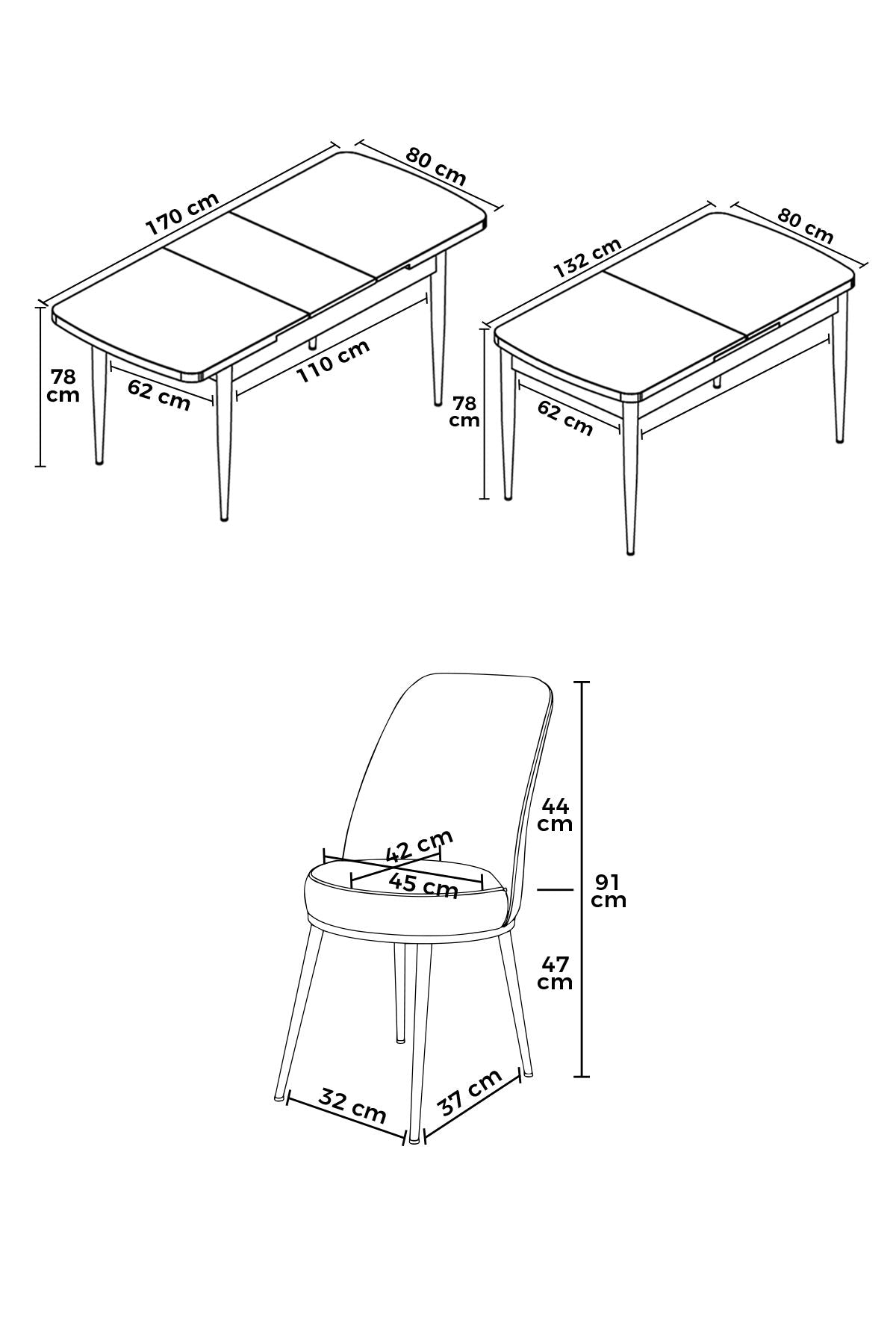 Conjunto de mesa de jantar extensível e cadeiras (7 peças)-Zen-Branco
Turquesa