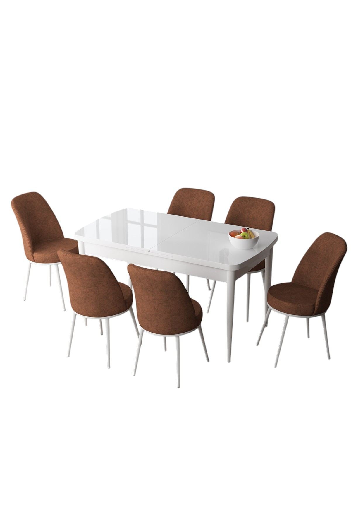 Conjunto de mesa de jantar extensível e cadeiras (7 peças)-Zen-Branco
Azulejo Vermelho