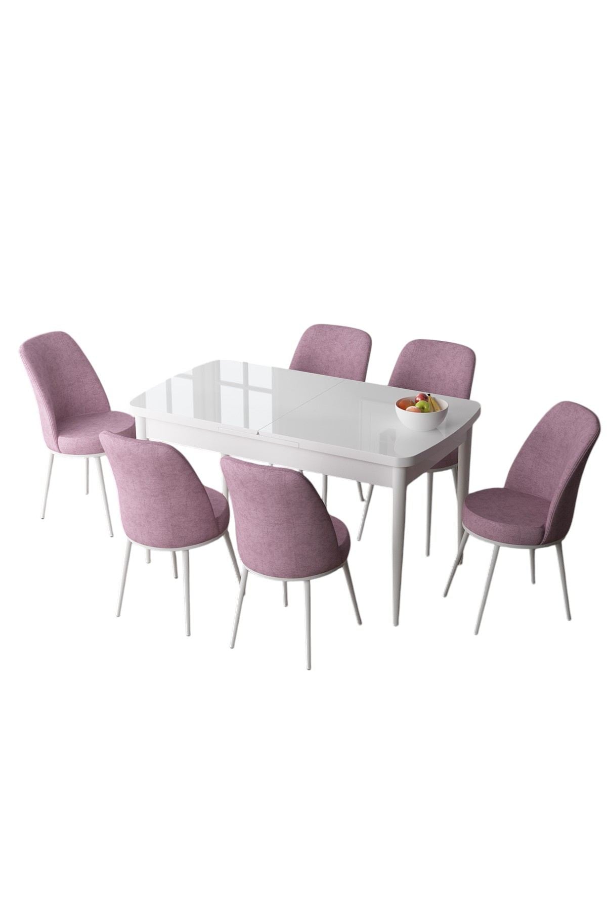 Conjunto de mesa de jantar extensível e cadeiras (7 peças)-Zen-Branco
Rosa
