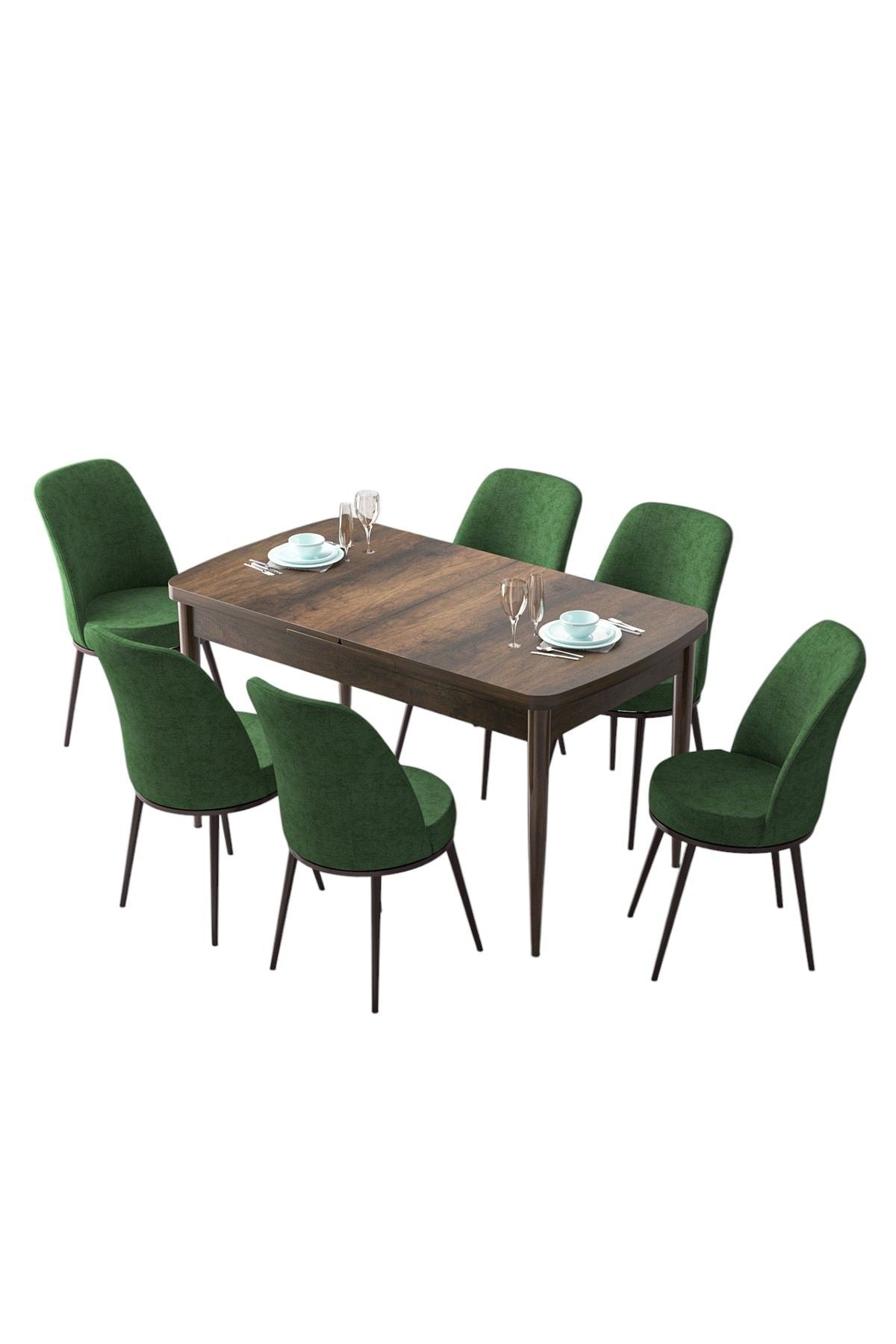 Conjunto de mesa de jantar extensível e cadeiras (7 peças)-Zen-Barroco
Cáqui