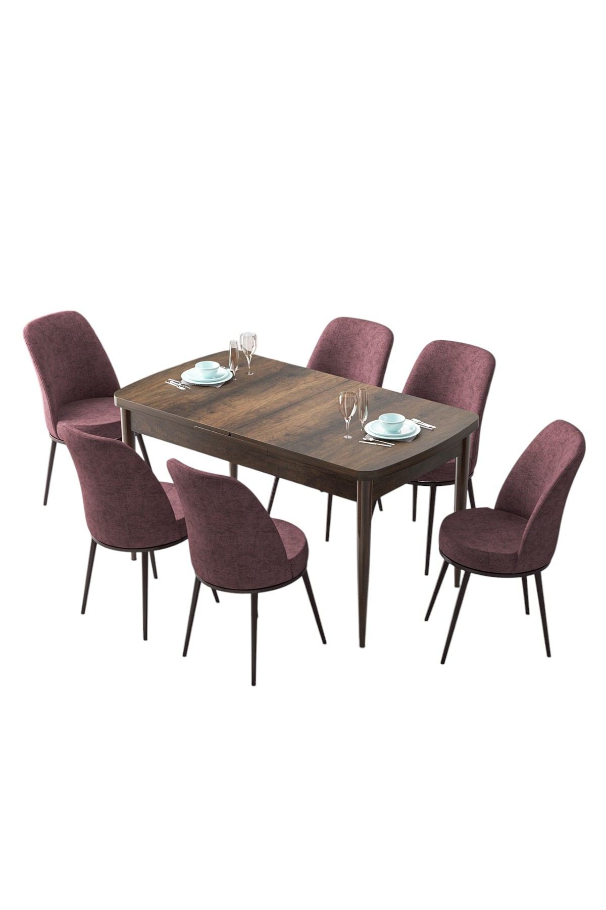 Conjunto de mesa de jantar extensível e cadeiras (7 peças)-Zen-Barroco
Rosa Empoeirado