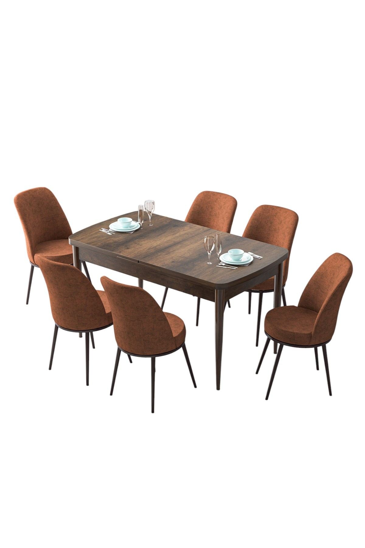Conjunto de mesa de jantar extensível e cadeiras (7 peças)-Zen-Barroco
Azulejo Vermelho