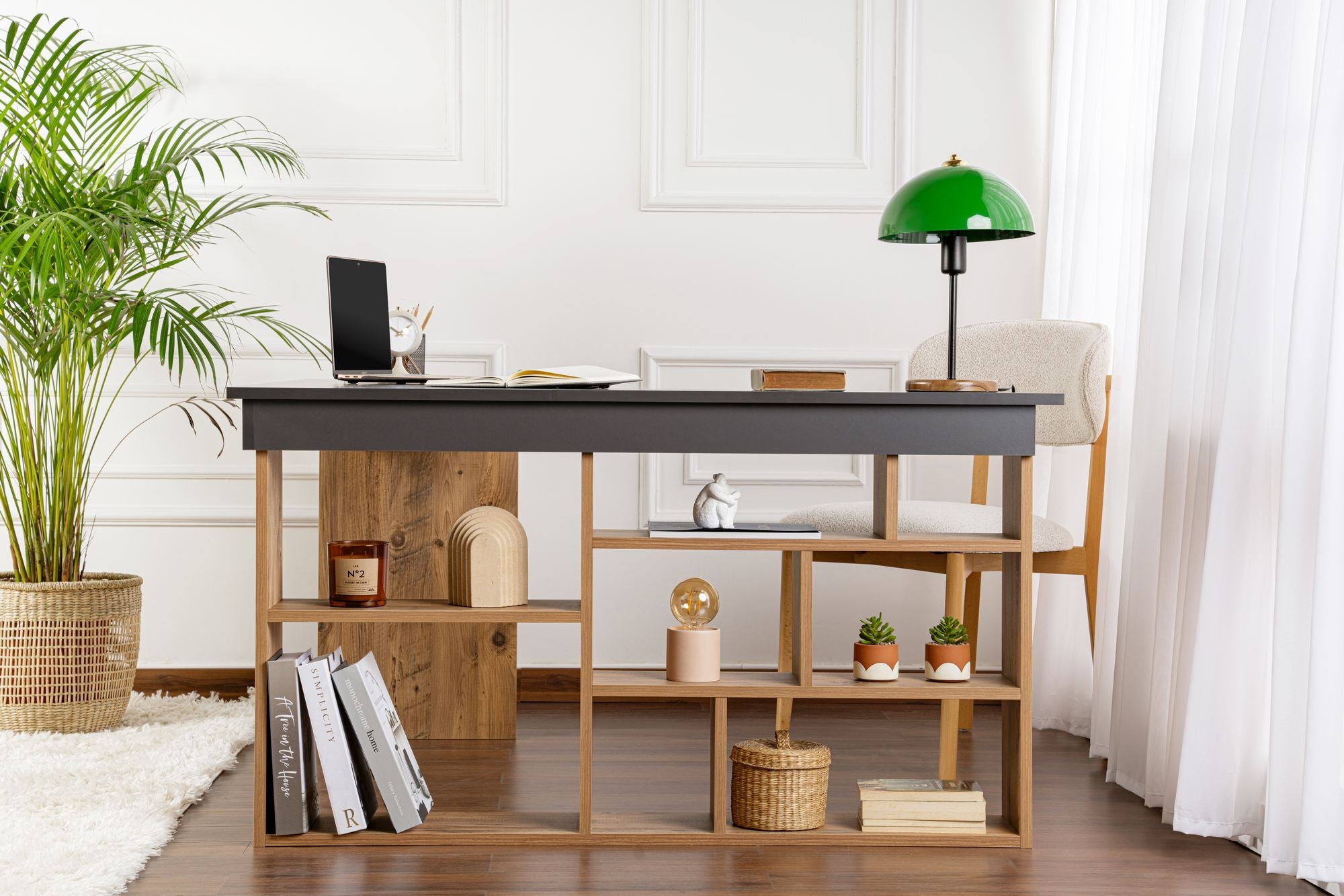 Secretária Vesper Anthracite Pine - Design Premium Portugal