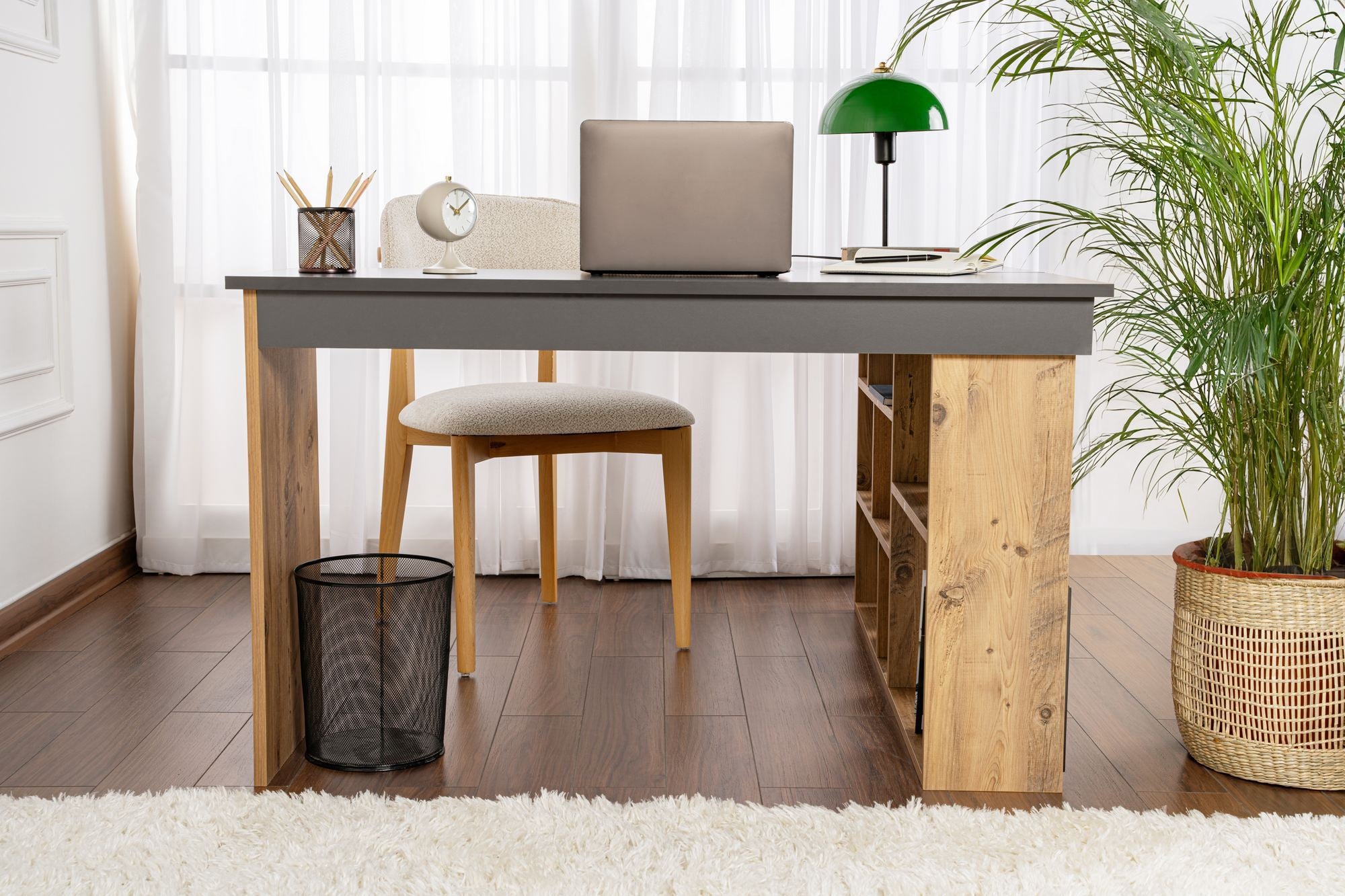Secretária Vesper Anthracite Pine - Design Premium Portugal