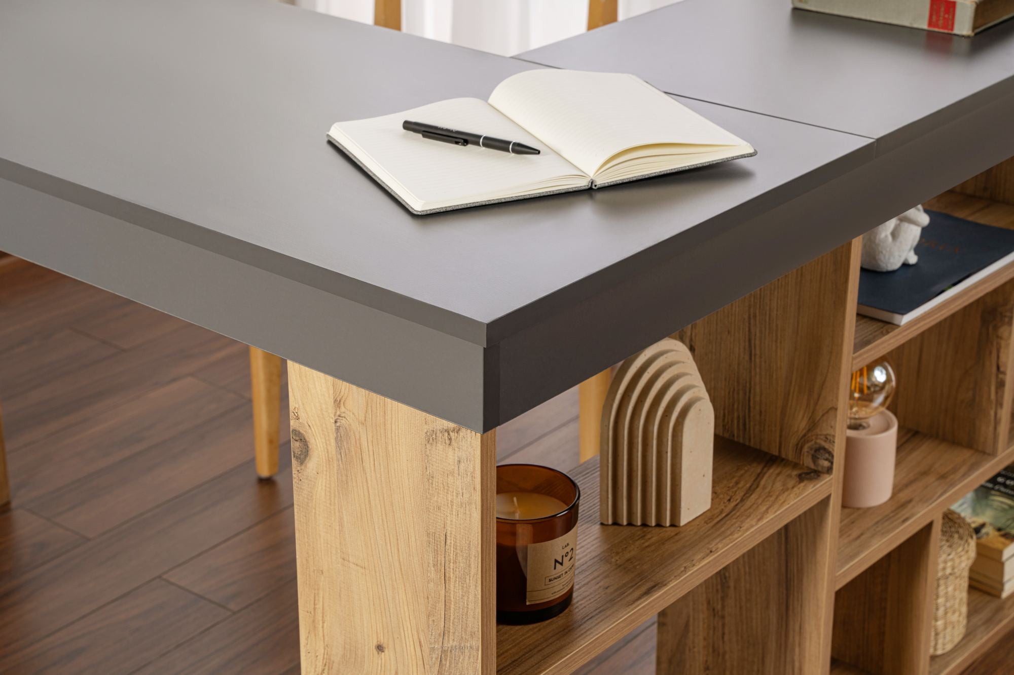 Secretária Vesper Anthracite Pine - Design Premium Portugal