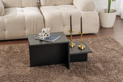 Mesa de Centro Preta Elegante, 80 x 40 x 40 cm | Painel de Partículas 100% Revestido em Melamina, 18 mm de Espessura | Design Moderno para Sala de Estar e Lounge