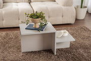 Mesa de Centro Cinza Elegante, 80 x 40 x 40 cm | Painel de Partículas 100% Revestido em Melamina, 18 mm de Espessura | Perfeita para Salas de Estar Modernas e Espaços Aconchegantes