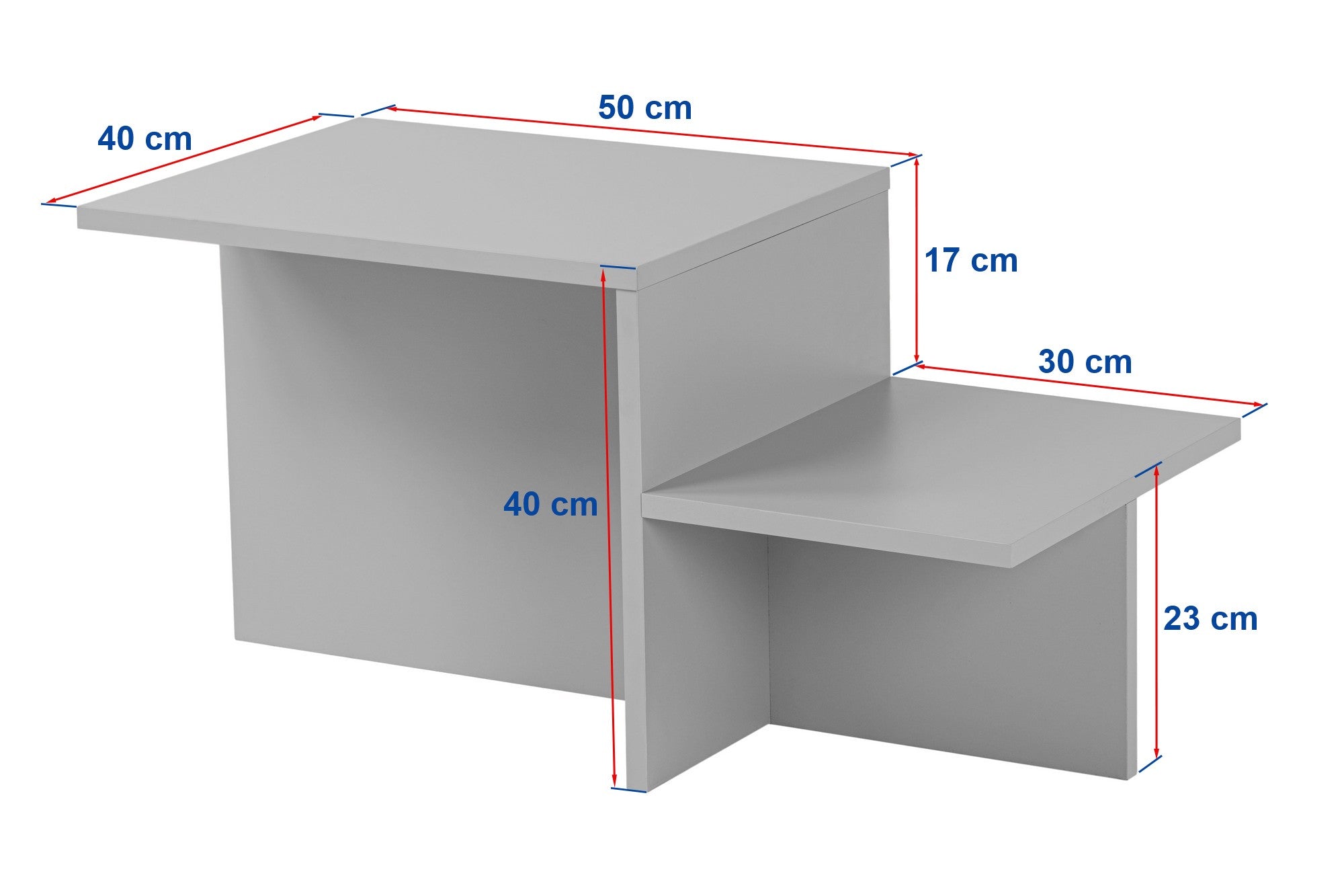 Mesa de Centro Cinza Elegante, 80 x 40 x 40 cm | Painel de Partículas 100% Revestido em Melamina, 18 mm de Espessura | Perfeita para Salas de Estar Modernas e Espaços Aconchegantes