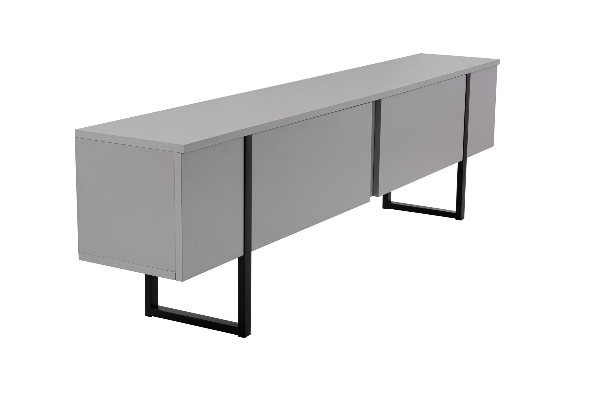 Suporte de TV elegante, cinza e preto, 180 x 50 x 29,5 cm | Painel de partículas 100% revestido de melamina, 18 mm de espessura | Design moderno para salas de estar e espaços de entretenimento