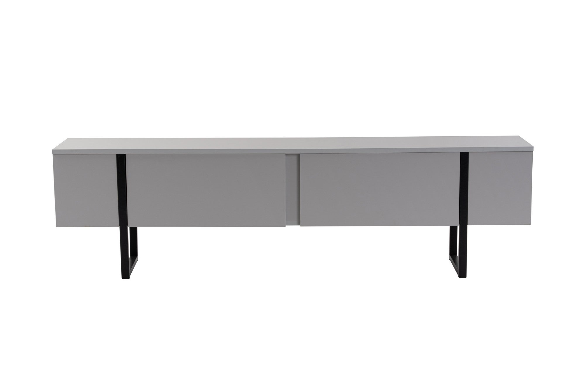 Suporte de TV elegante, cinza e preto, 180 x 50 x 29,5 cm | Painel de partículas 100% revestido de melamina, 18 mm de espessura | Design moderno para salas de estar e espaços de entretenimento