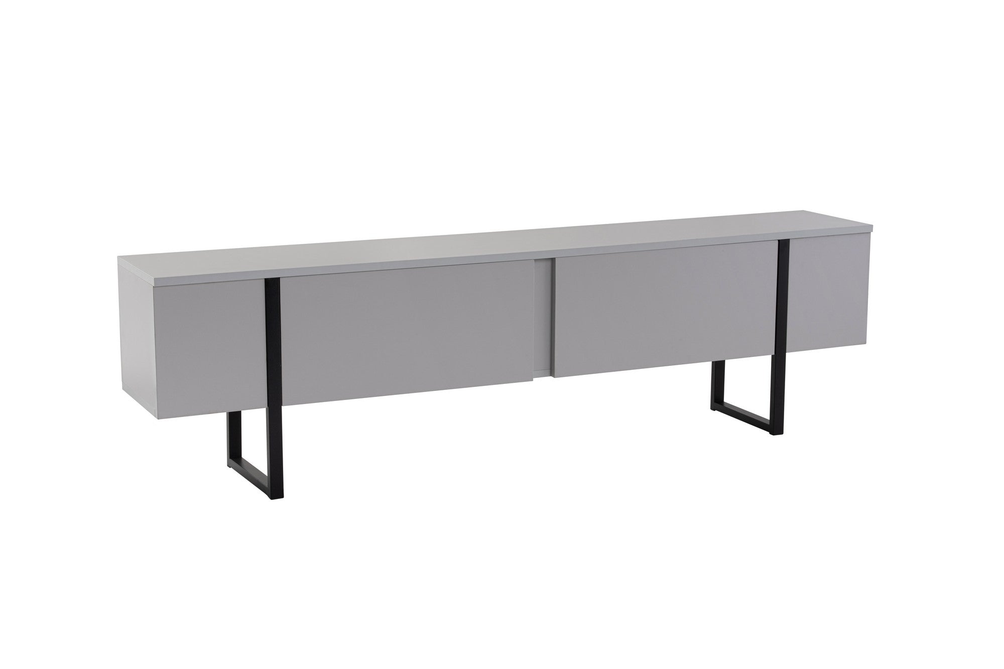 Suporte de TV elegante, cinza e preto, 180 x 50 x 29,5 cm | Painel de partículas 100% revestido de melamina, 18 mm de espessura | Design moderno para salas de estar e espaços de entretenimento