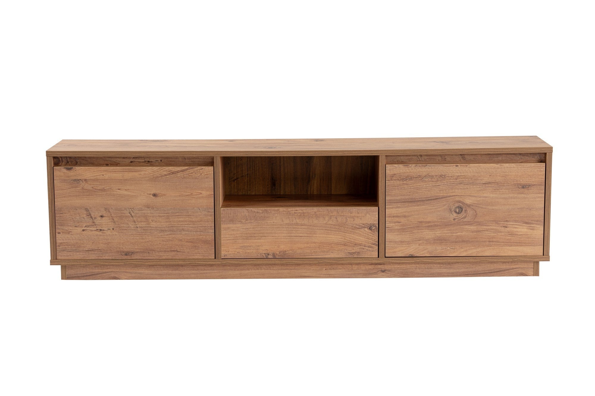 Suporte de TV elegante, pinho atlântico, 160 x 42 x 29,5 cm | Painel de partículas 100% revestido de melamina, 18 mm de espessura | Perfeito para salas de estar e espaços de entretenimento modernos
